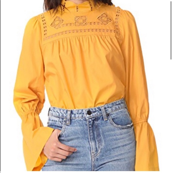 Free People Mustard Yellow Eternity Blouse - Picture 2 of 8